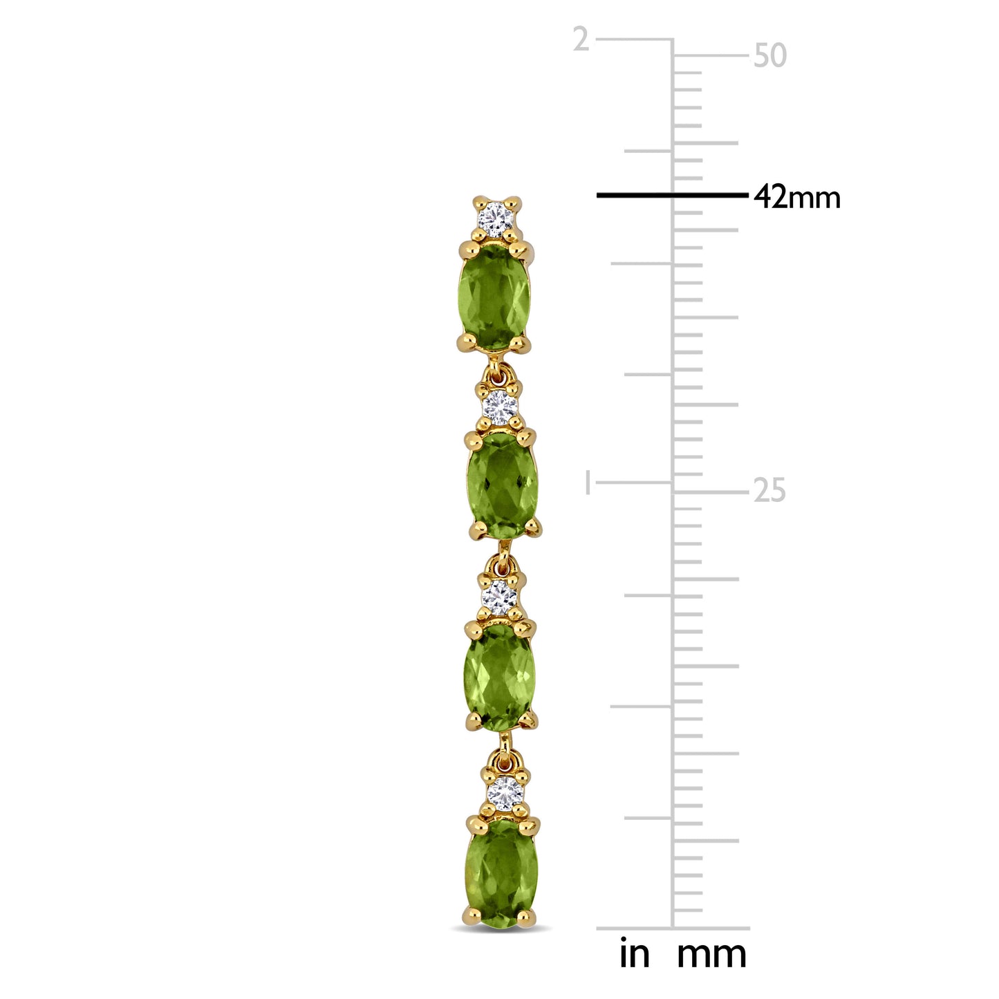 Yellow Silver Peridot Drop Earrings