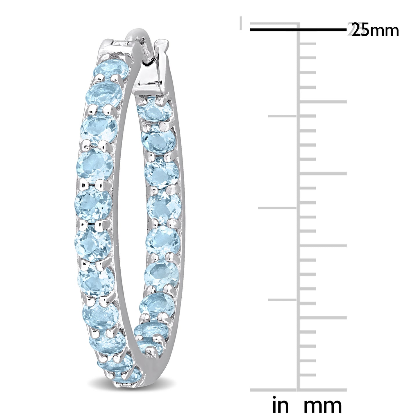 Blue Topaz Sky Hoop Earrings