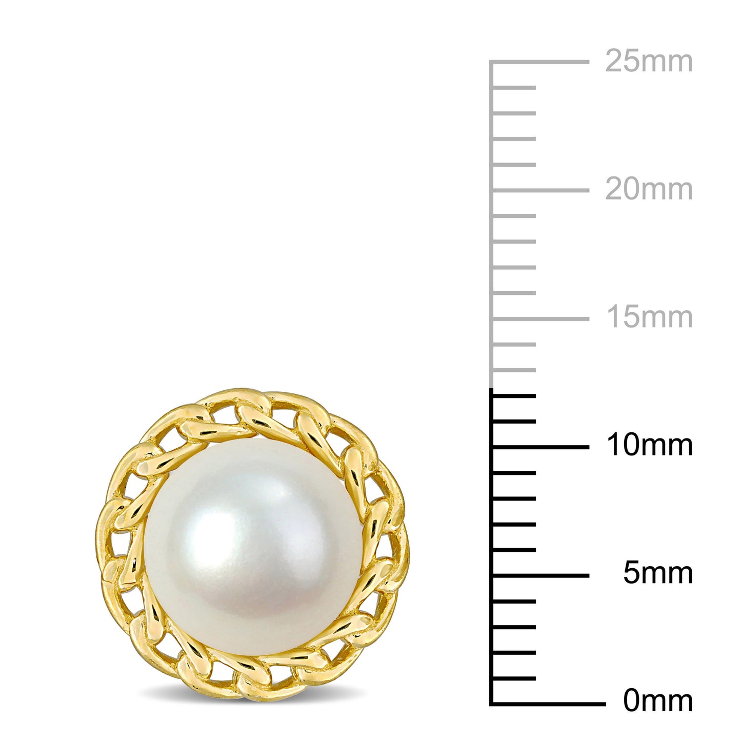 8-8.5MM Cultured Freshwater Pearl Halo Link Studs Earrings