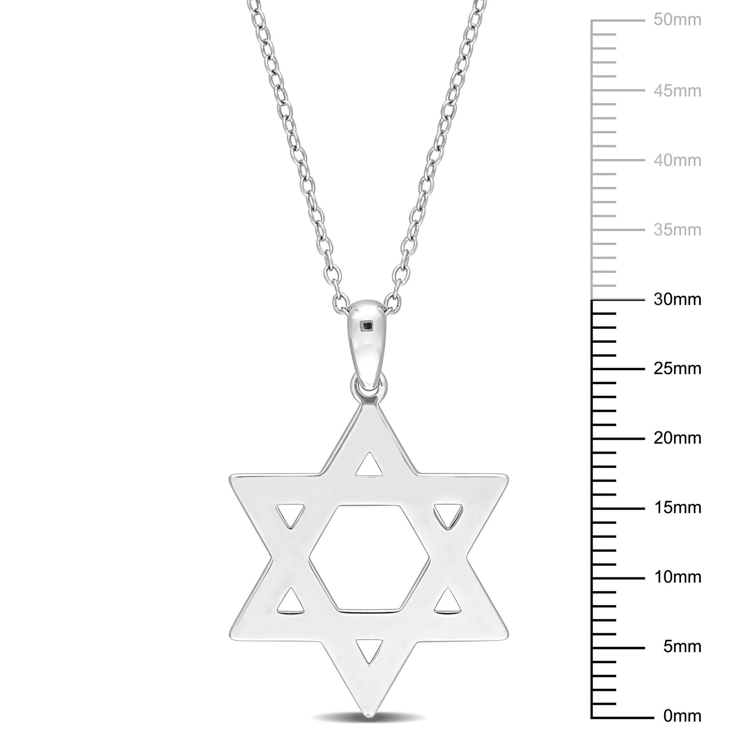 Star Of David Pendant with chain In Sterling Silver