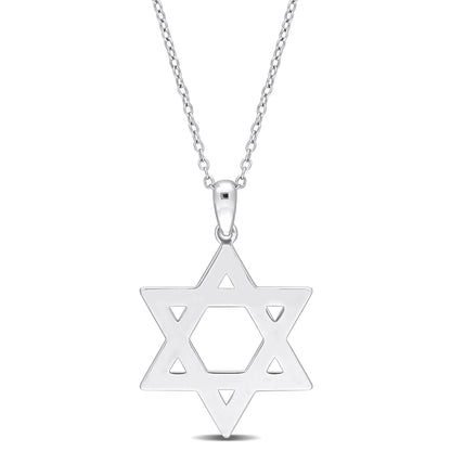Star Of David Pendant with chain In Sterling Silver
