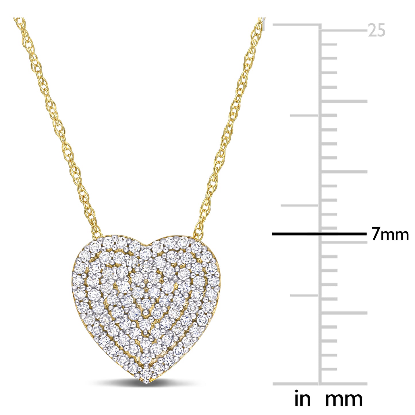Diamond Heart Cluster Pendant 10K Gold