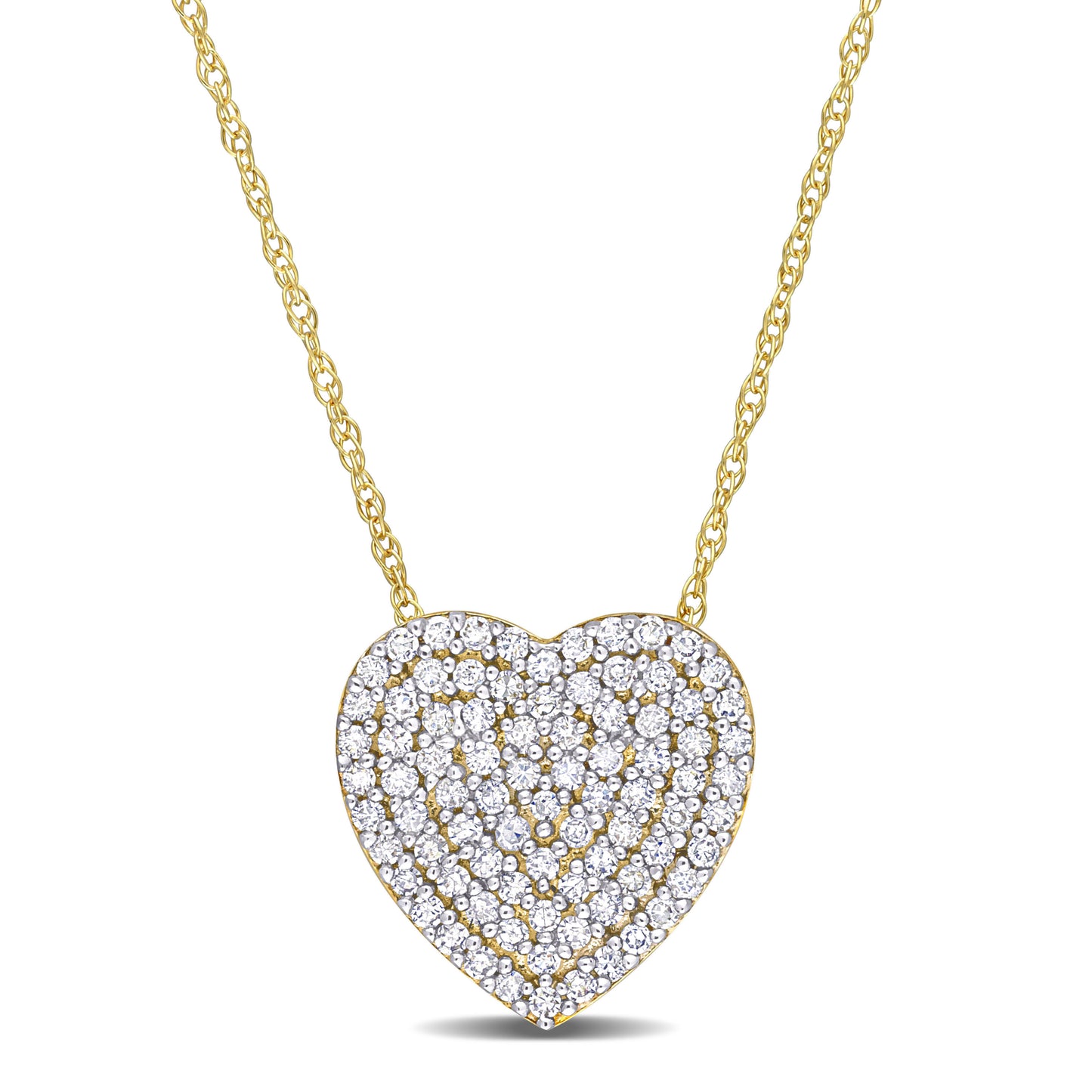 Diamond Heart Cluster Pendant 10K Gold