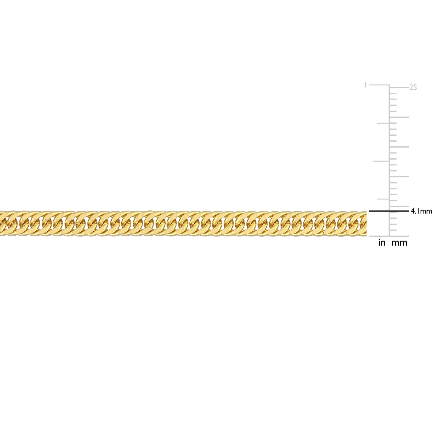 Curb link necklace yellow silver 24"