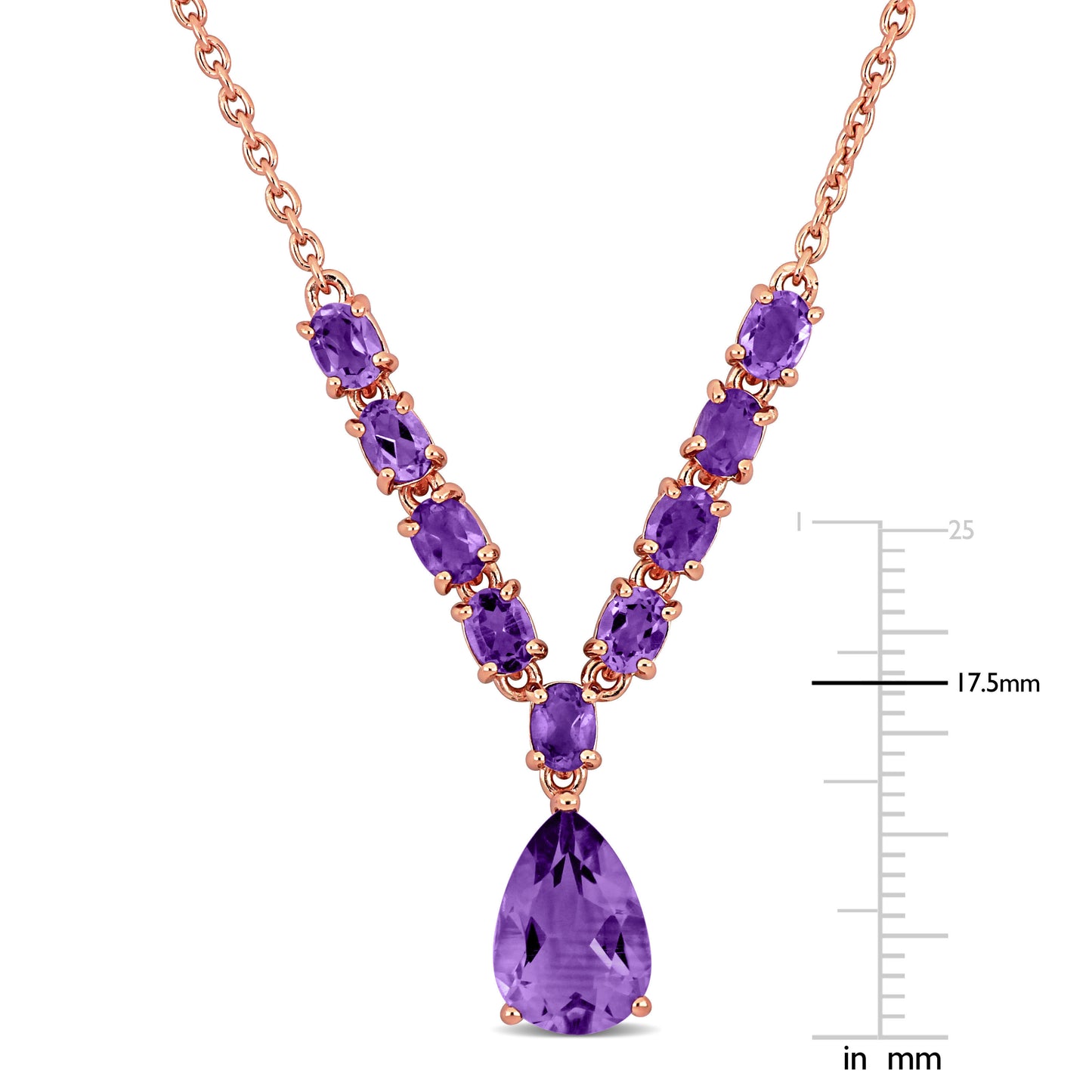 Silver Rose Amethyst Necklace