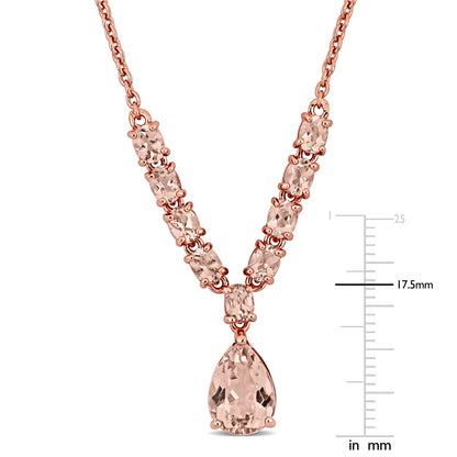 Silver Rose Morganite Necklace