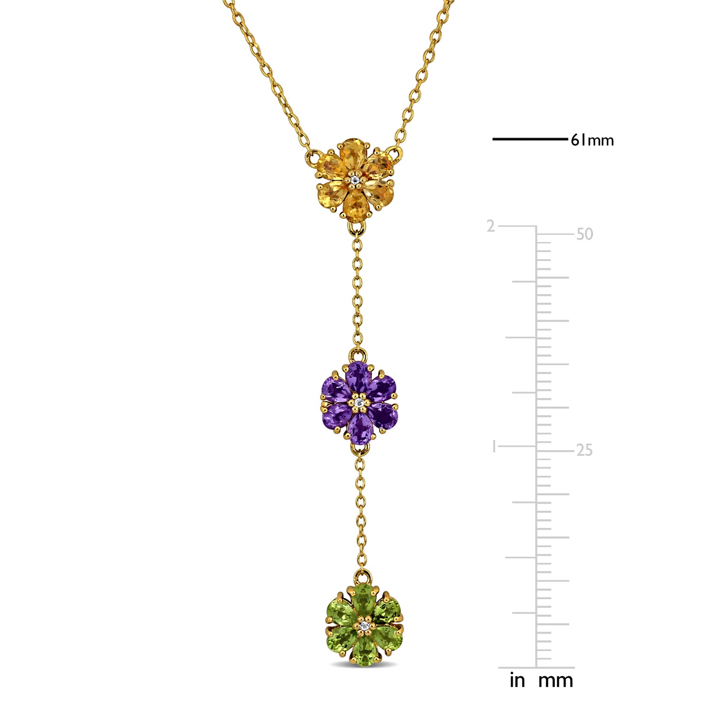 Multi Gem Floral Necklace