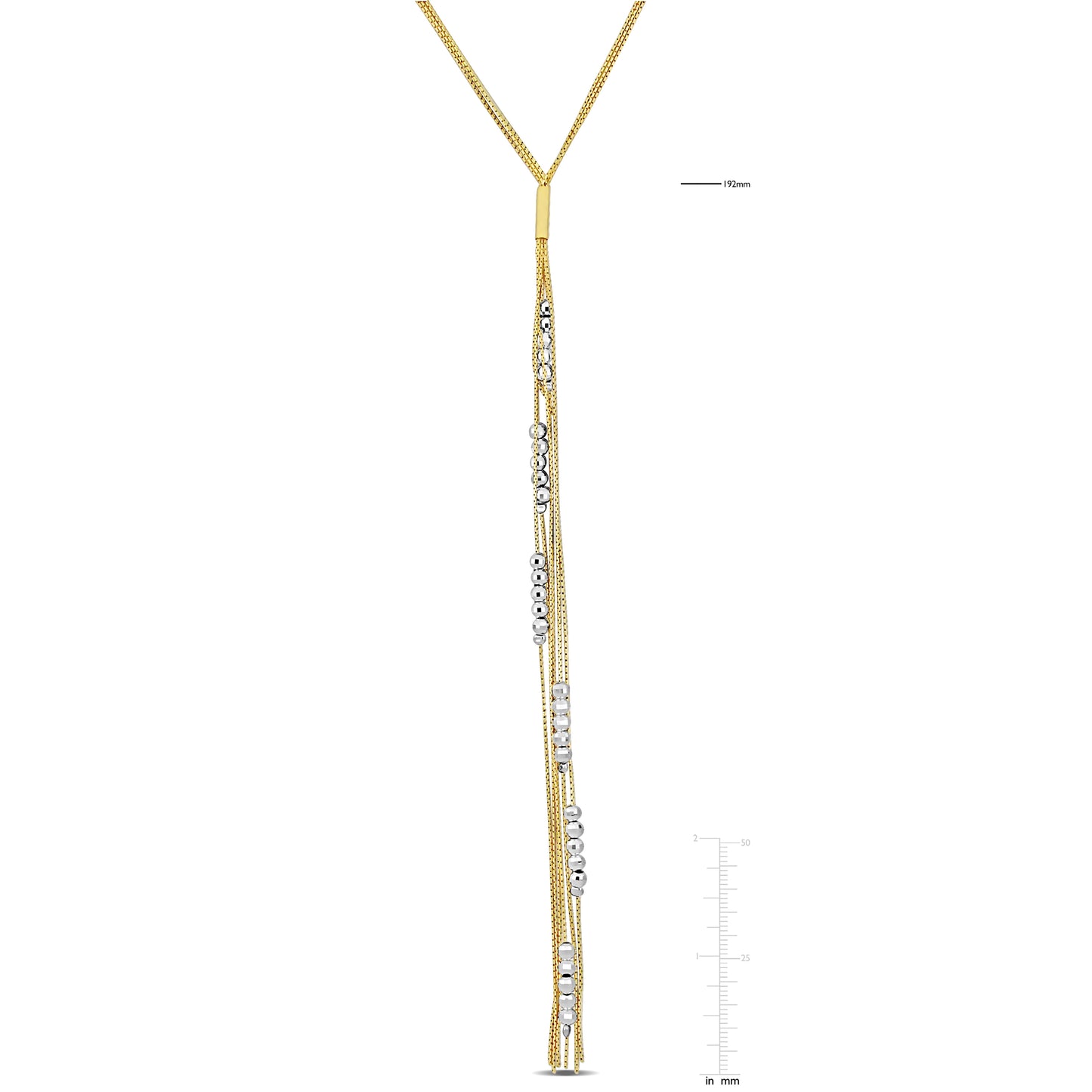 Silver Yellow Lariat Necklace