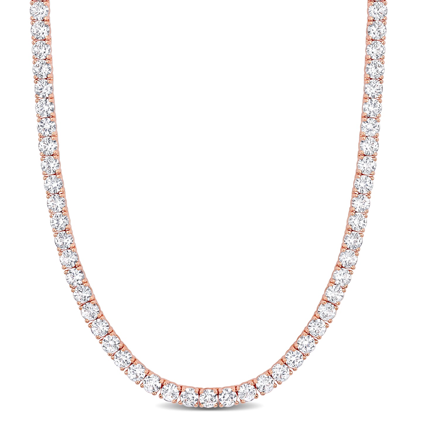 32 CT White Sapphire Tennis Necklace