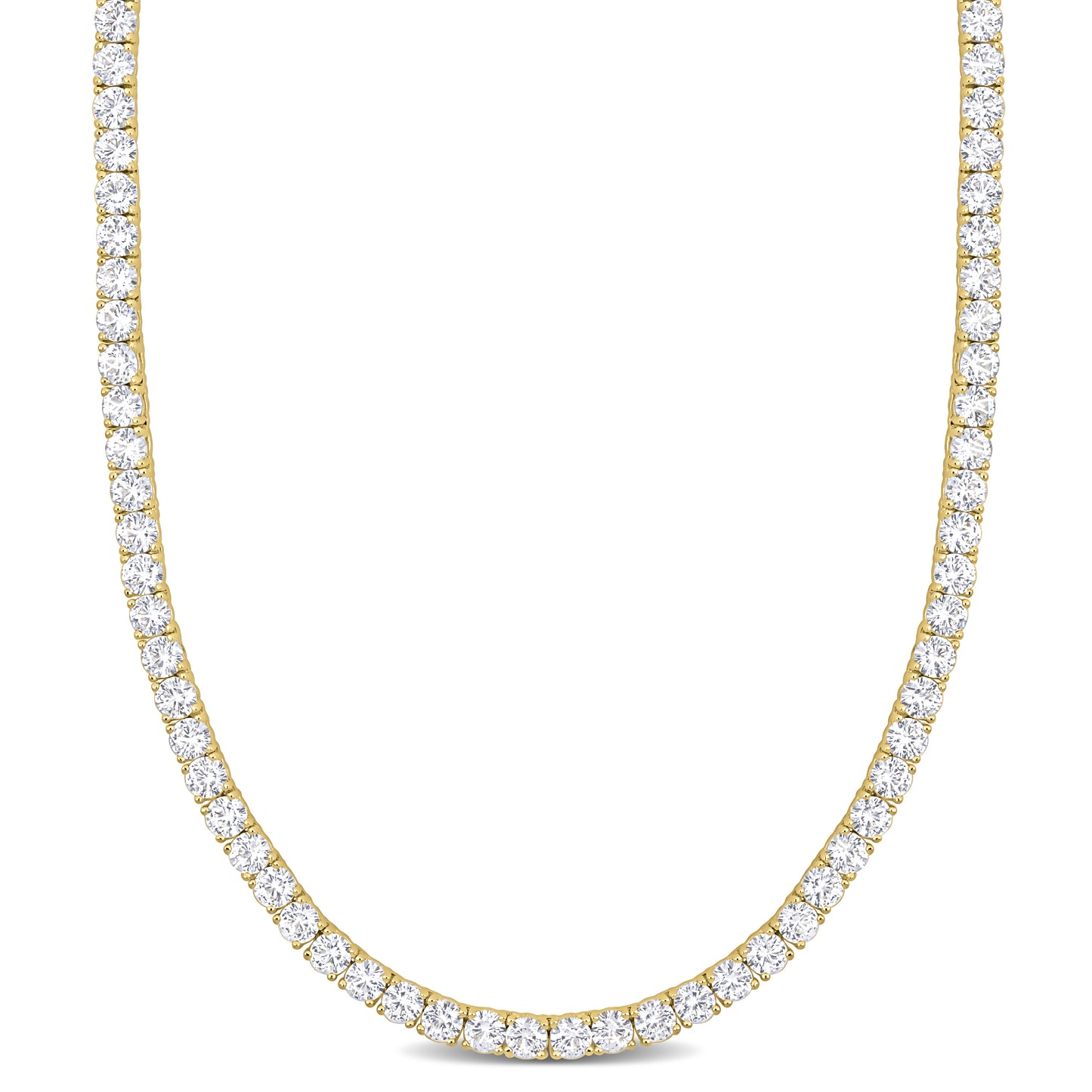 32 CT White Sapphire Tennis Necklace