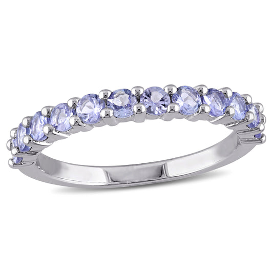 4/5 CT TGW Tanzanite Stackable Ring Silver