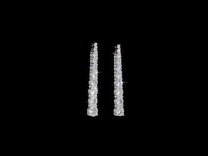 Moissanite Graduated Linear Dangle Earrings