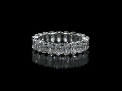 4 1/5 ct Dew created moissanite-white eternity ring silver size: 7