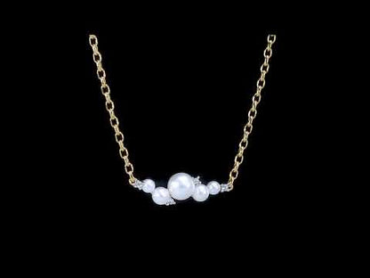 1/8 CT TGW White Topaz And White Freshwater Cultured Pearl Necklace With Chain Yellow Silver 18KY Micron Plated Length (inches): 18