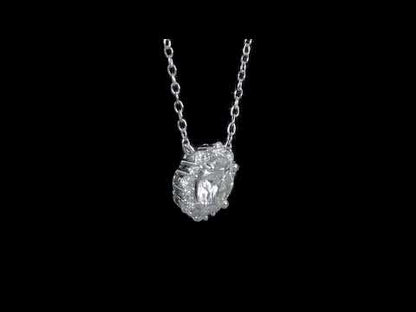 Moissanite Halo Necklace