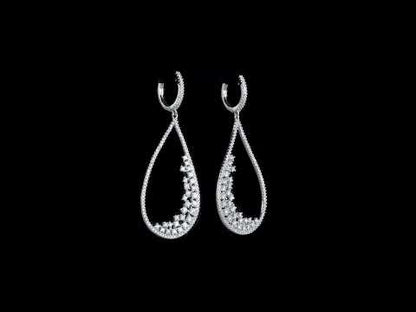 1 5/8 ct Dew created moissanite-white hoop earrings silver