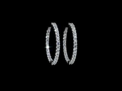 8 3/8 ct TGW Created white sapphire hoop earrings silver