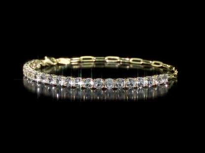 6 ct TGW Created white sapphire bracelet silver