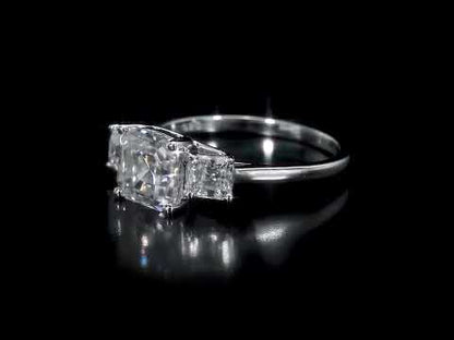 2 3/4 ct Dew created moissanite-white fashion ring silver
