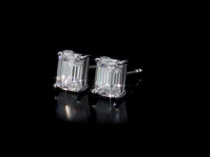 2 ct Dew Created moissanite-white fashion post earrings silver