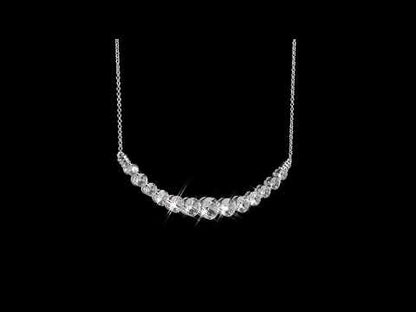 5.07 CT TGW Created White Sapphire Necklace With Chain 10k White Gold Length (inches): 17 + 2 Ext.