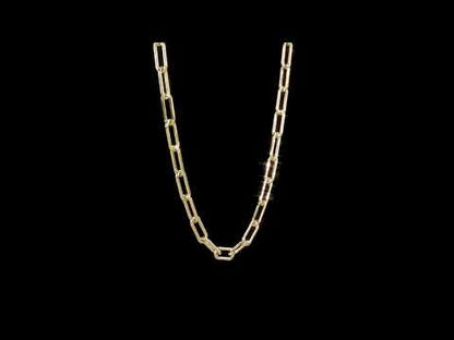 3.5MM paperclip necklace yellow plated 20"