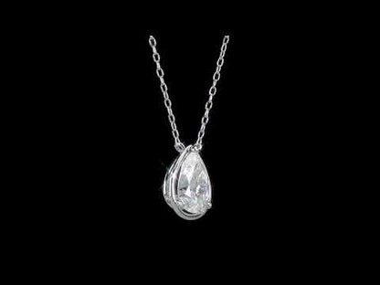 2 ct Dew created moissanite Teardrop fashion pendant with chain silver