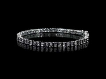 Black Spinel and Created White Sapphire Bracelet
