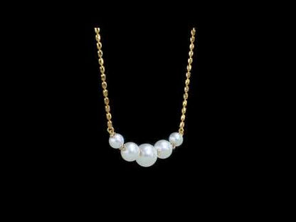 White Topaz and White Freshwater Cultured Pearl Necklace