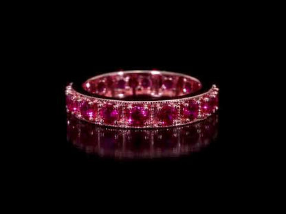1 5/8 ct TGW Created ruby fashion ring pink silver