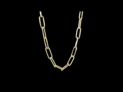 5MM paperclip necklace Yellow SIlver