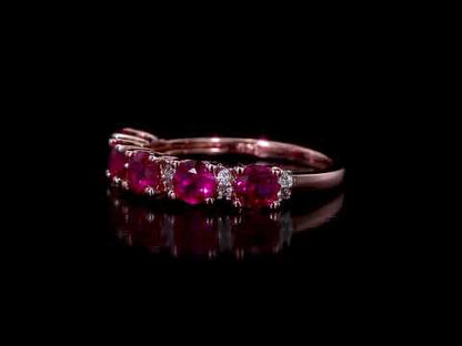 1 5/8 ct TGW Created ruby created white sapphire fashion ring pink silver pink plated