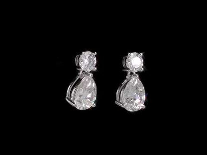 5 ct Dew created moissanite-white fashion post earrings silver