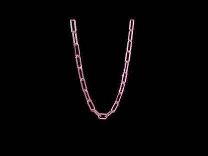3.5MM paperclip necklace rose plated