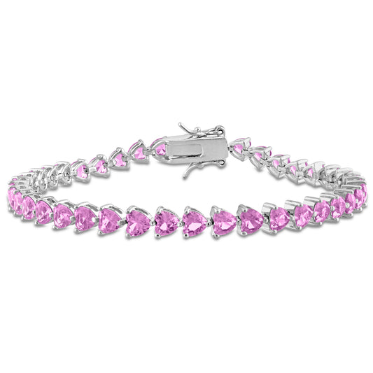 Created pink sapphire bracelet