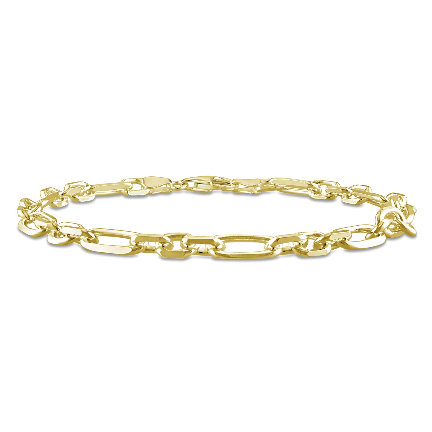 6MM Yellow Silver Figaro Anklet