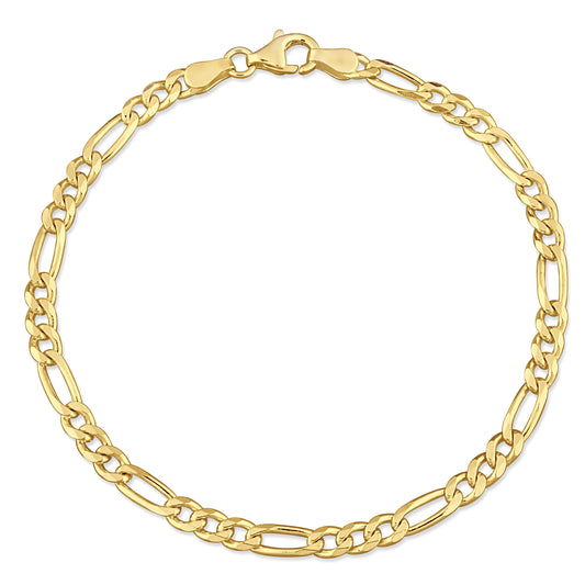 3.8MM 18K Yellow Gold Plated Figaro Anklet