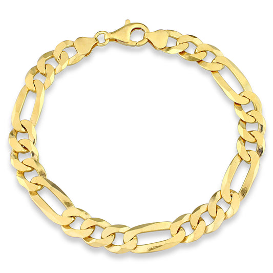 8.9MM Yellow Silver Figaro Anklet
