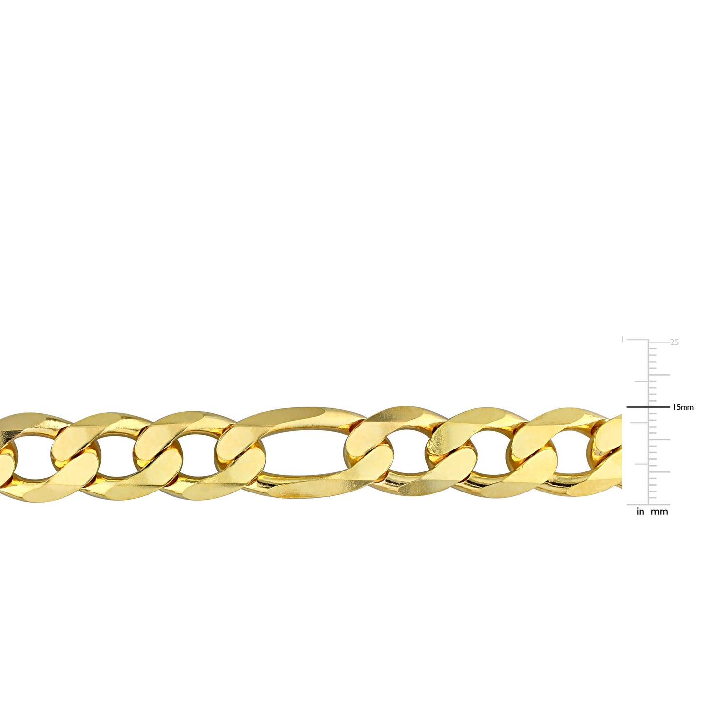 14.5MM 18K Gold Plated Figaro Anklet