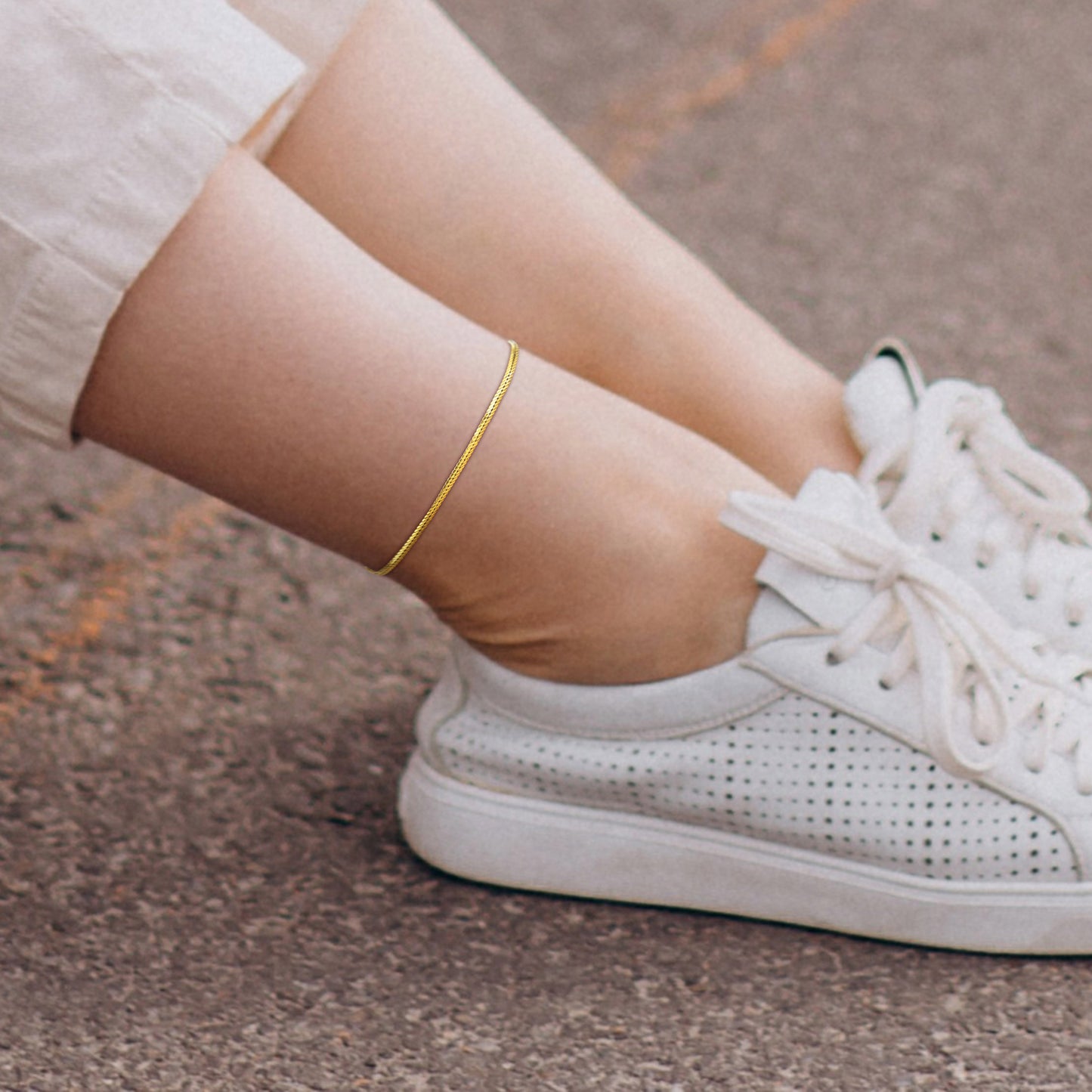 2mm Herringbone Anklet