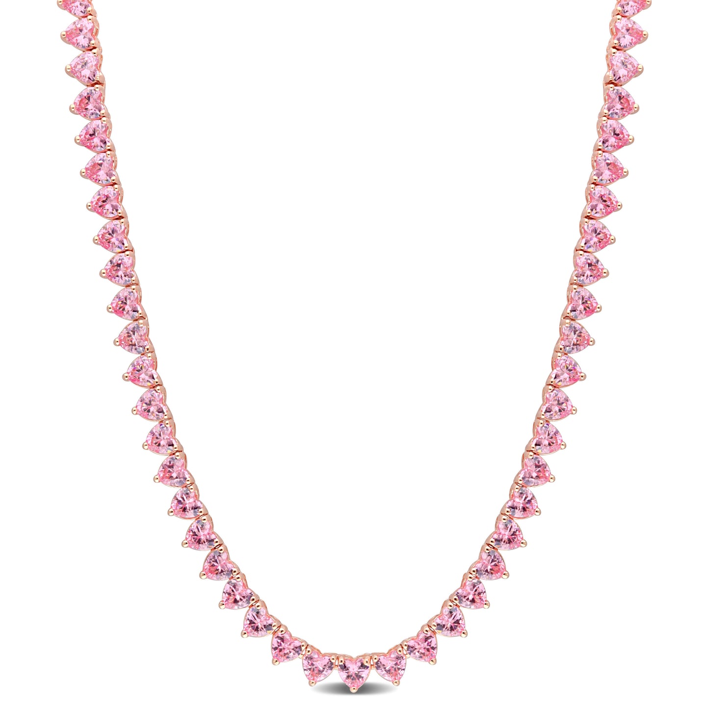 Gemstone Heart Tennis Necklace