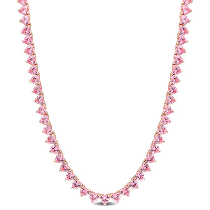 Gemstone Heart Tennis Necklace
