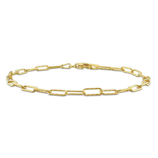 3MM Paperclip Anklet Gold plated