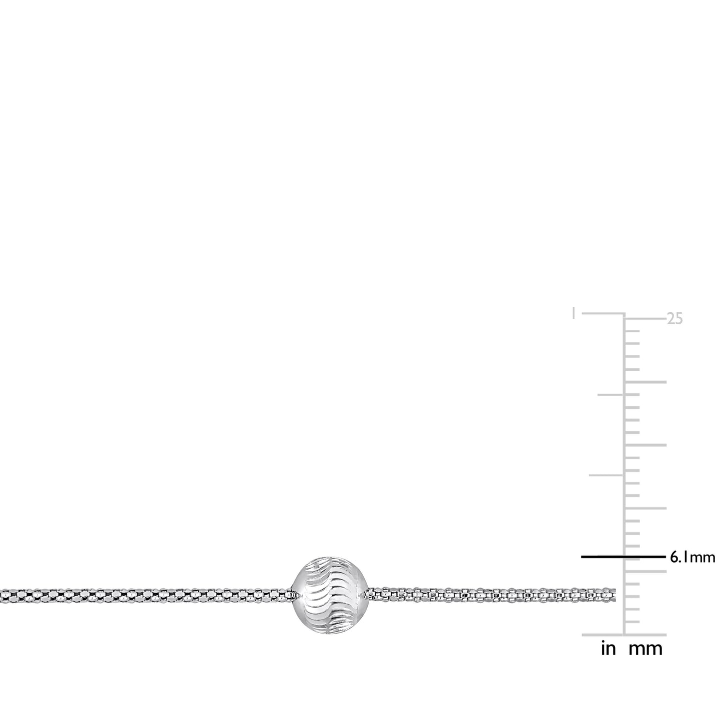 Silver 6mm Ball Chain BRACELET LENGTH (INCHES): 7.5
