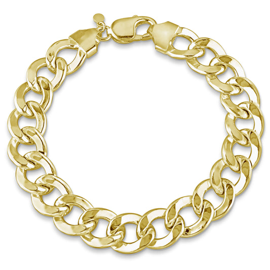 Men's 12.5MM Curb link bracelet 18K gold plated