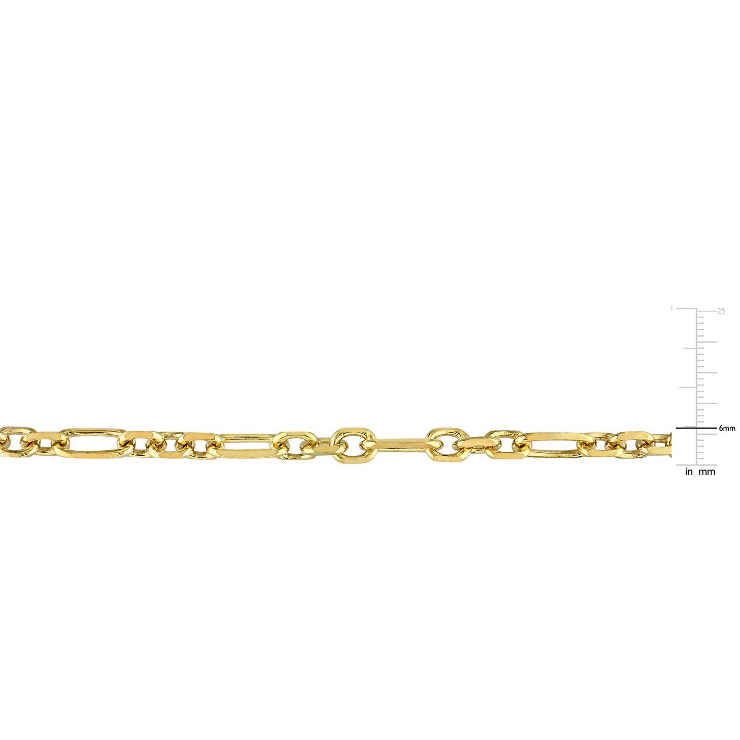 6MM Yellow Silver Figaro Bracelet