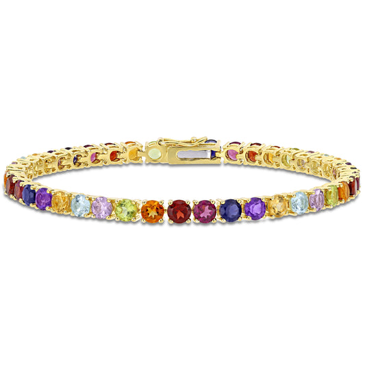 Multi Color Gemstone Tennis  Bracelet