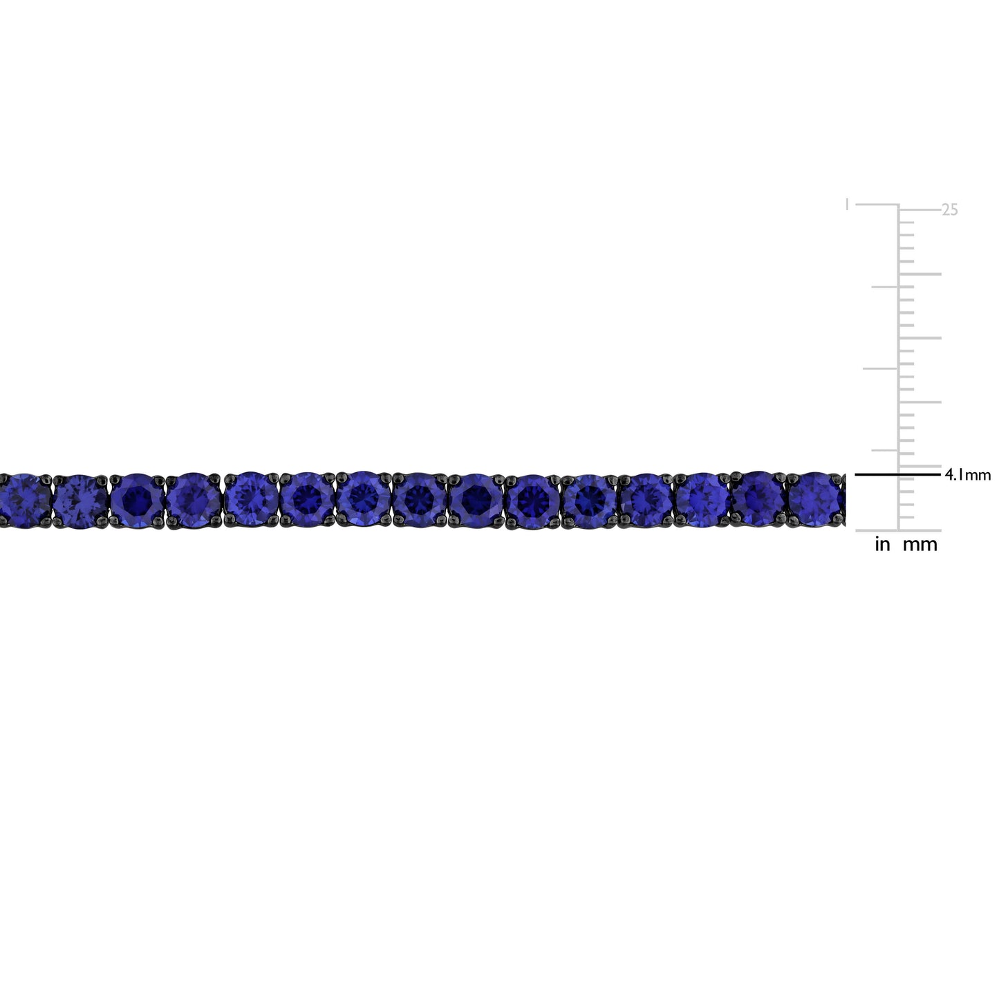 Men's 15.66 ct TGW Created blue sapphir bracelet silver white length (inches): 9