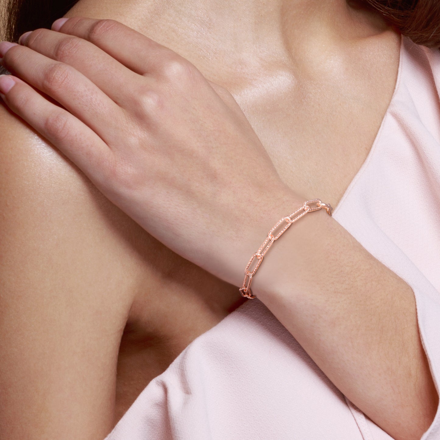 6MM Fancy cut Paperclip bracelet silver