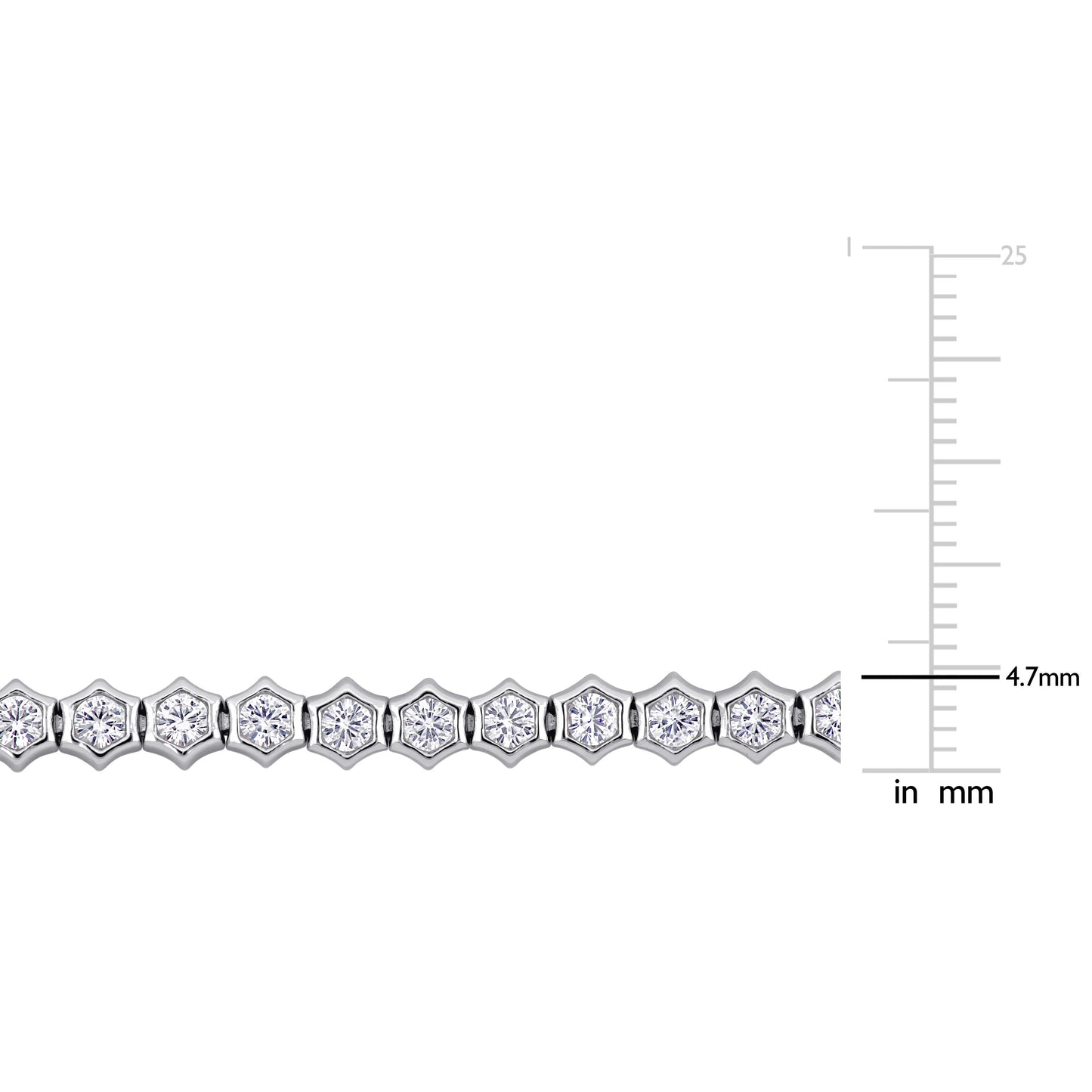 Silver White 6 3/4 CT TGW Created White Sapphire Bracelet